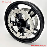 GeezerGlide Front Wheel Kit Enforcer Style 19” and 21” Options with 14" Brake Rotors for Harley - A Plus Performance Cycle