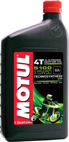 5100 Ester/Synthetic Engine Oil 15W-50 1Qt - A Plus Performance Cycle HD