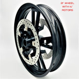 GeezerGlide Front Wheel Kit Enforcer Style 19” and 21” Options with 14" Brake Rotors for Harley - A Plus Performance Cycle
